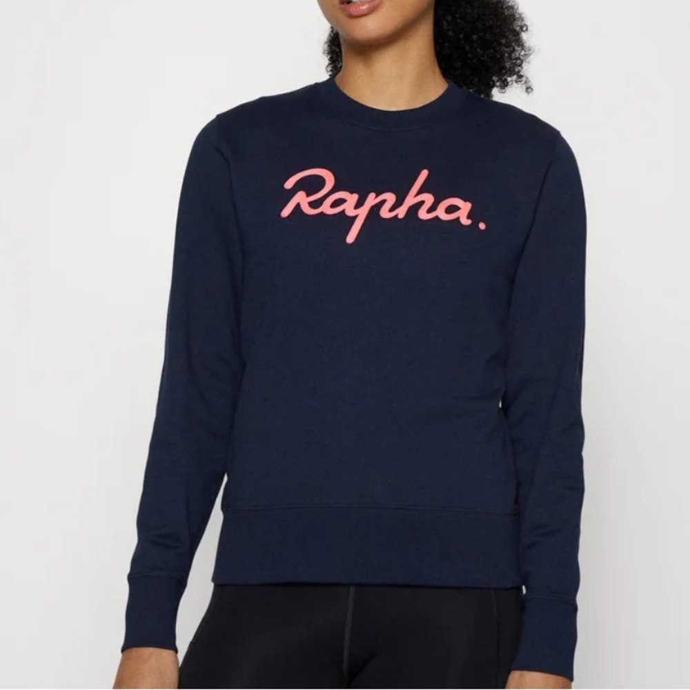 Rapha Navy Sweatshirt with Pink Logo size M